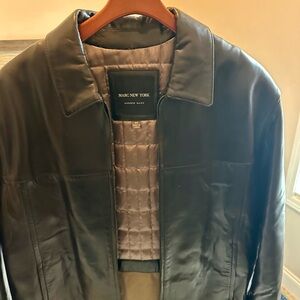 Andrew Marc Black leather coat